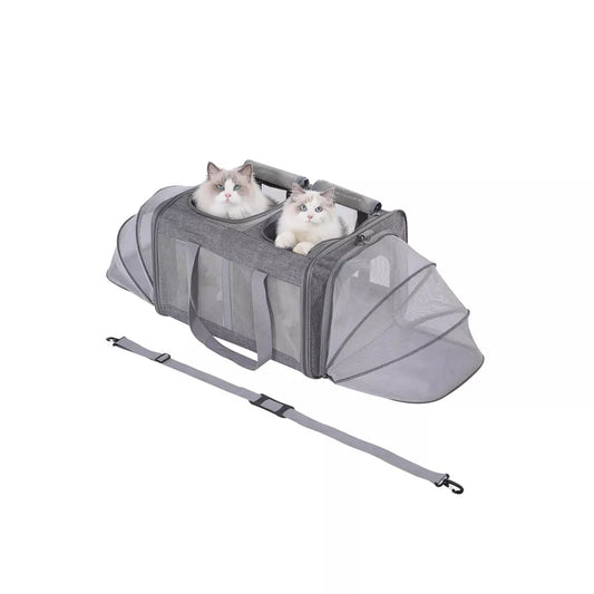 Expandable Double Pet Travel Carrier Backpack